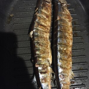 フライパンで簡単秋刀魚の塩焼